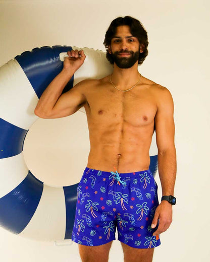Men's Neon Palms Swim Trunks
