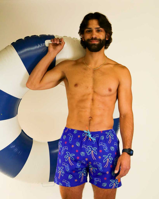 Men's Neon Palms Swim Trunks