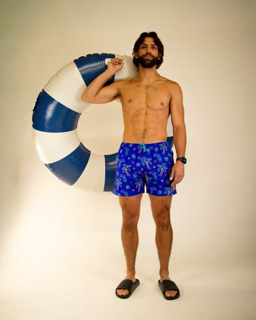 Men's Neon Palms Swim Trunks