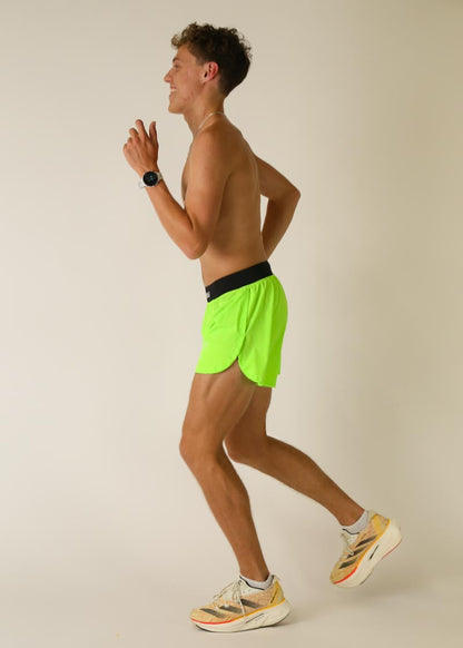 Men's Neon Green 4" Half Split Shorts