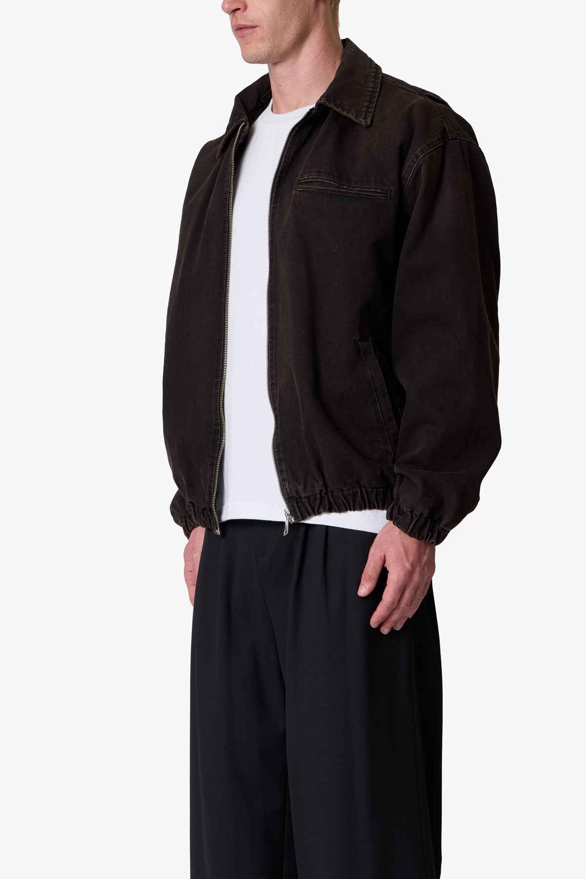 Collared Cinch jacket - Washed Black