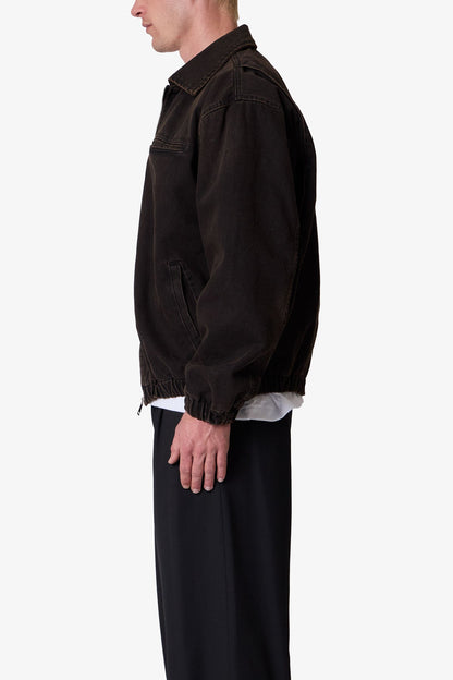 Collared Cinch jacket - Washed Black