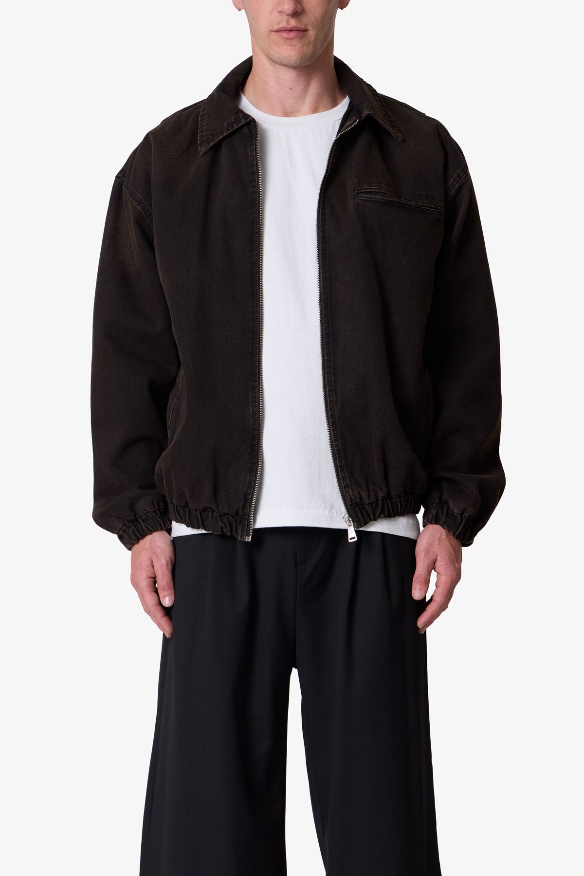 Collared Cinch jacket - Washed Black