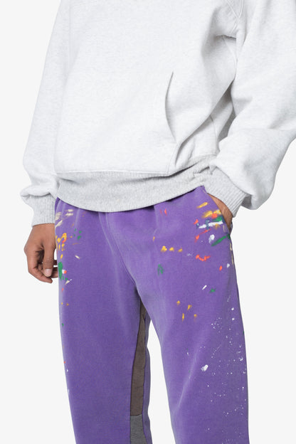Contrast Bootcut Sweatpants - Purple