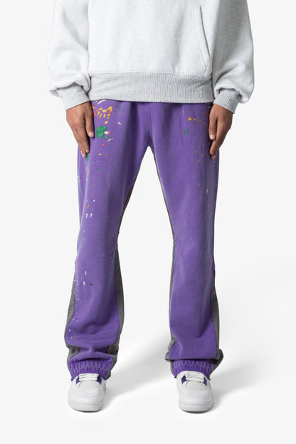 Contrast Bootcut Sweatpants - Purple