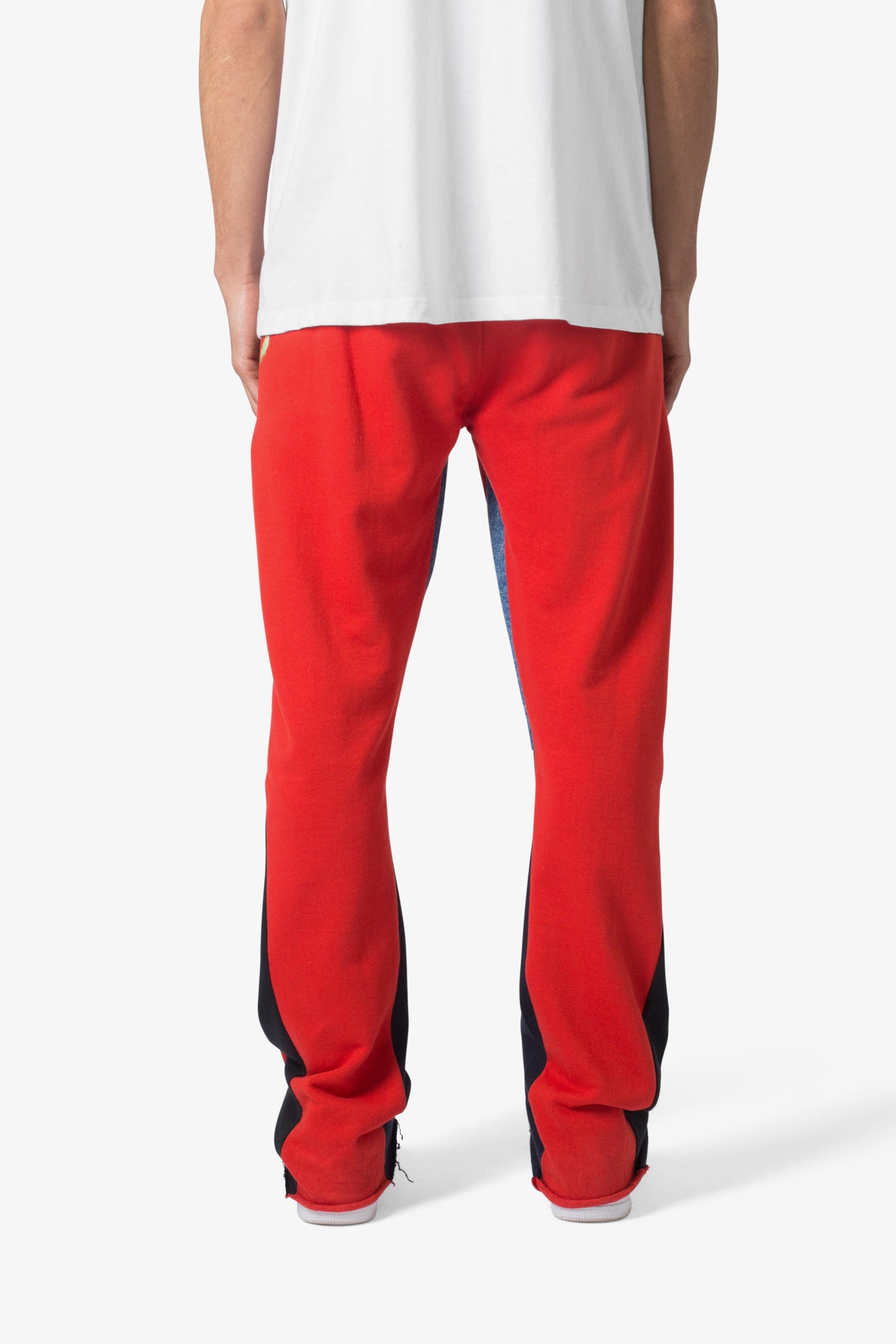 Contrast Bootcut Sweatpants - Red