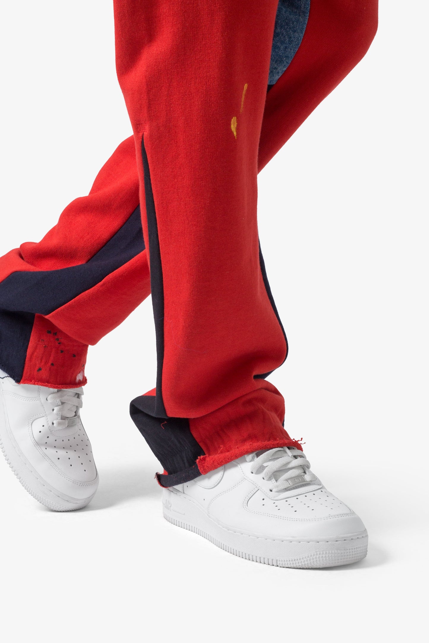 Contrast Bootcut Sweatpants - Red