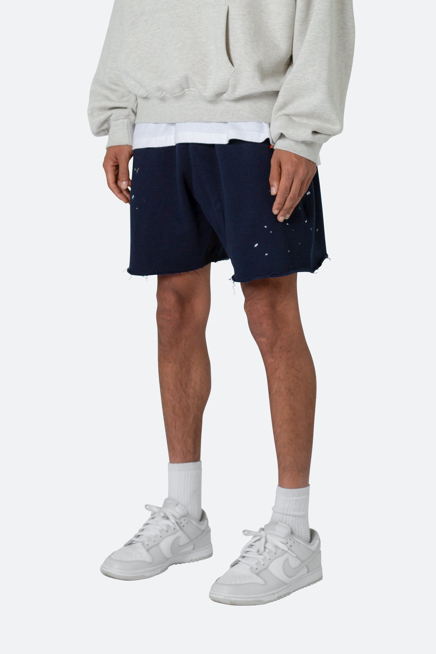 Contrast Paneled Sweatshorts - Navy