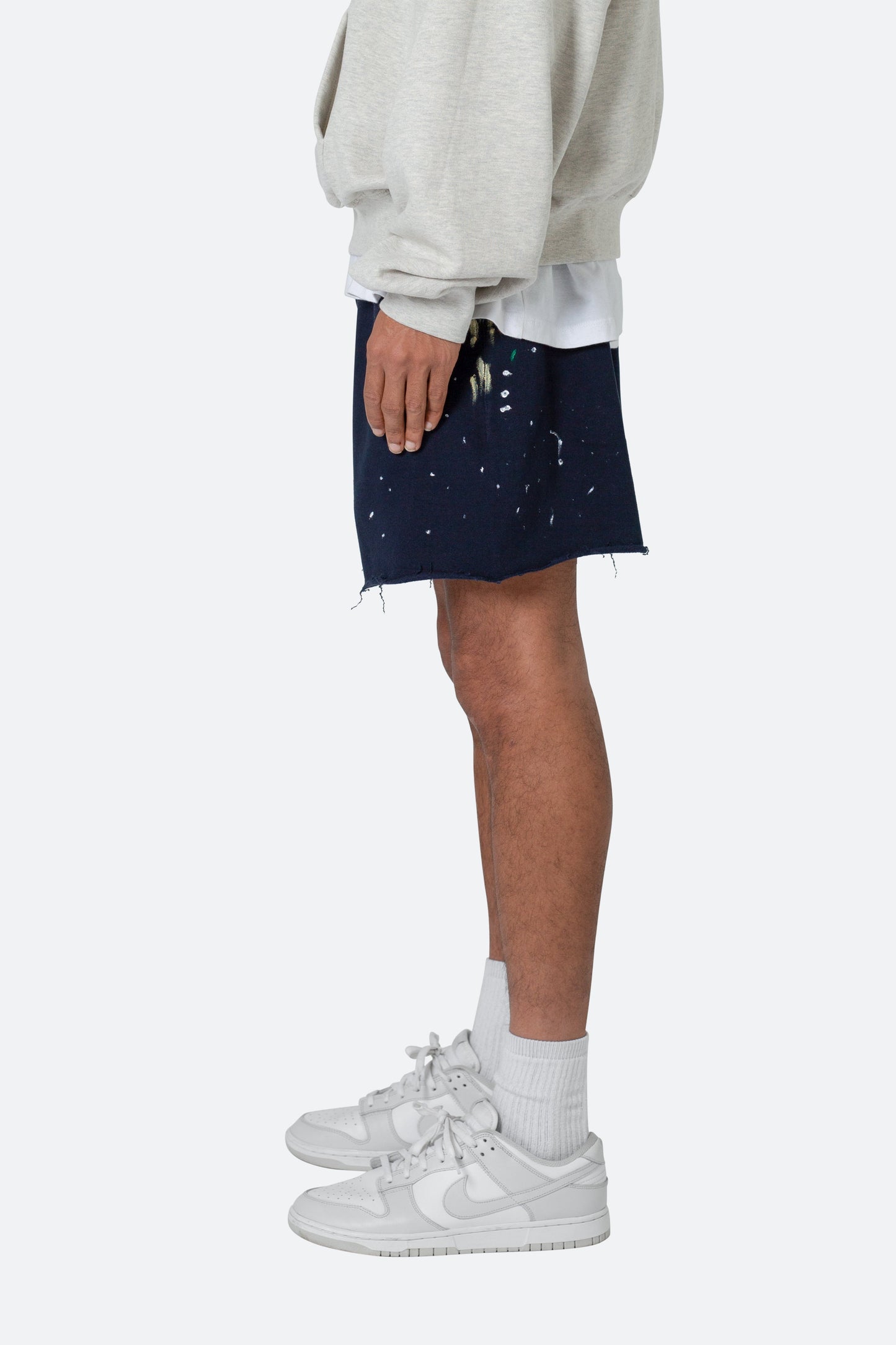 Contrast Paneled Sweatshorts - Navy