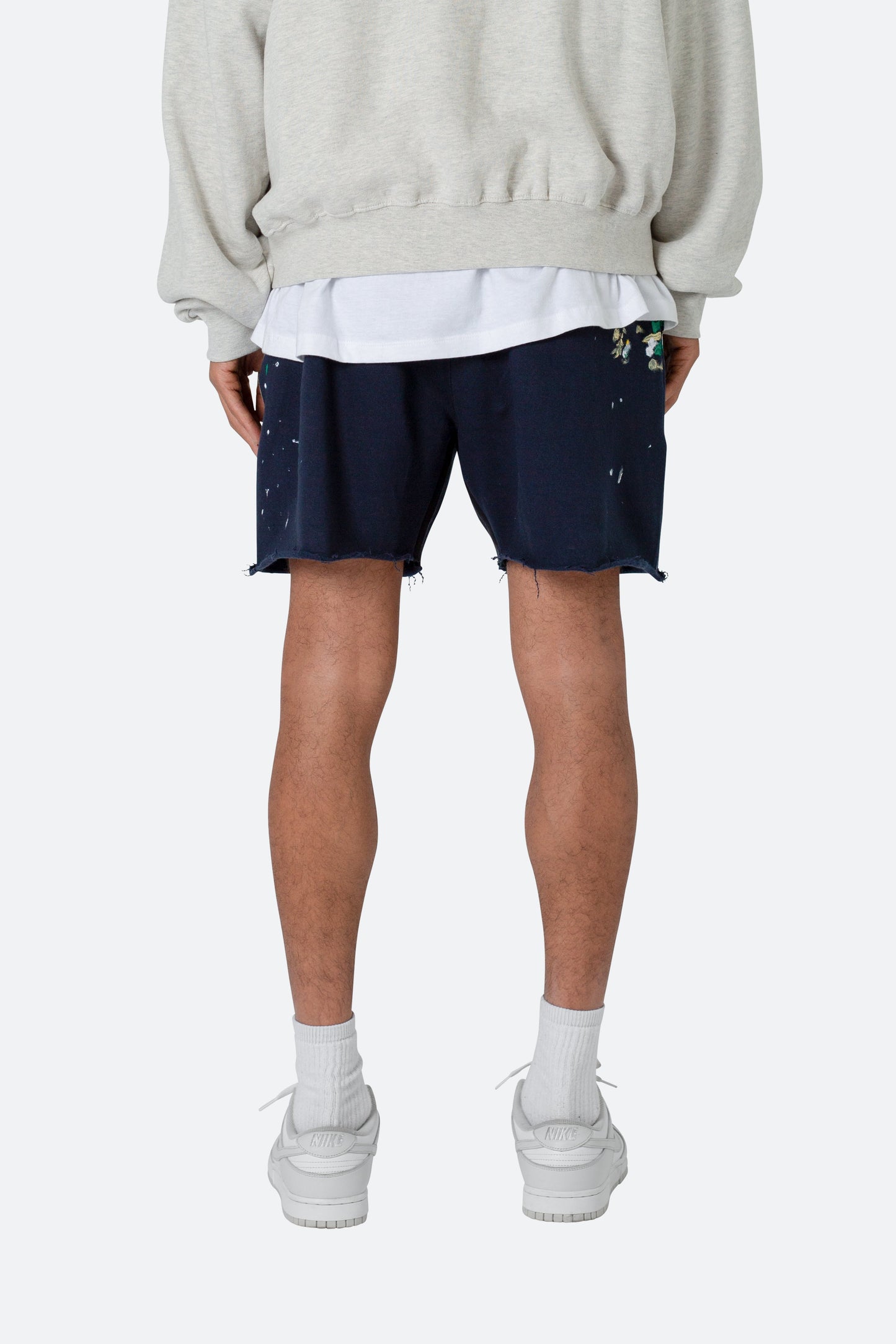 Contrast Paneled Sweatshorts - Navy
