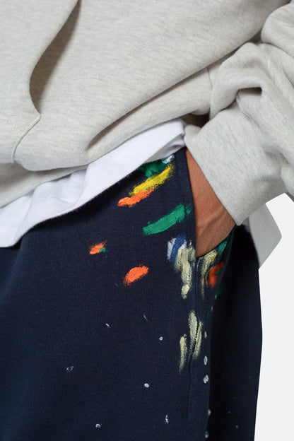 Contrast Paneled Sweatshorts - Navy