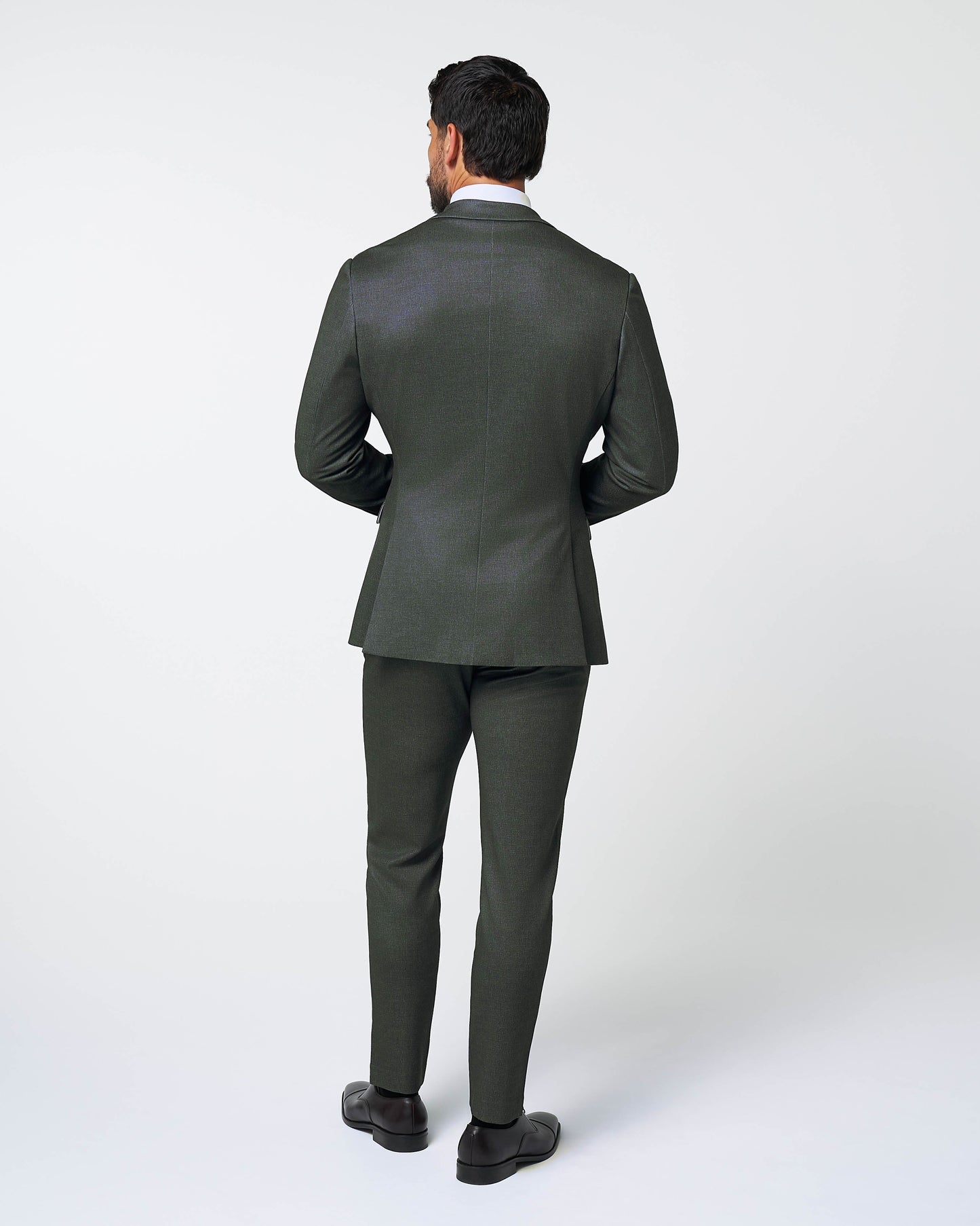 Athletic Fit Stretch Suit Pants - Deep Olive