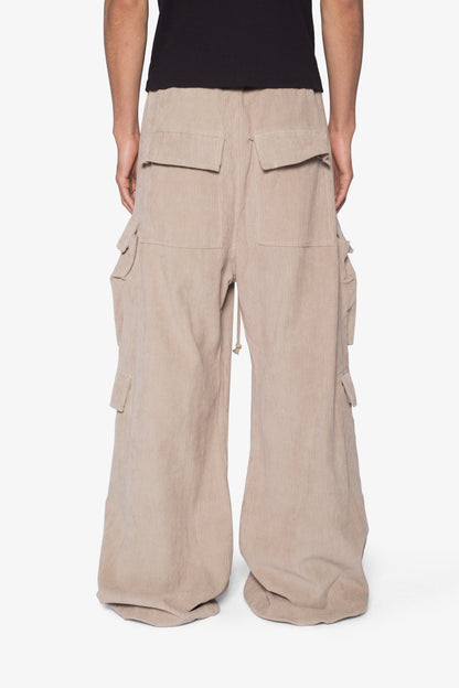 Corduroy Rave Double Cargo Pants - Khaki