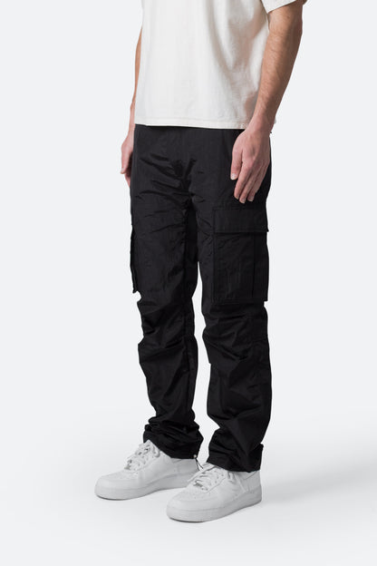 Crinkle Cargo Pants - Black
