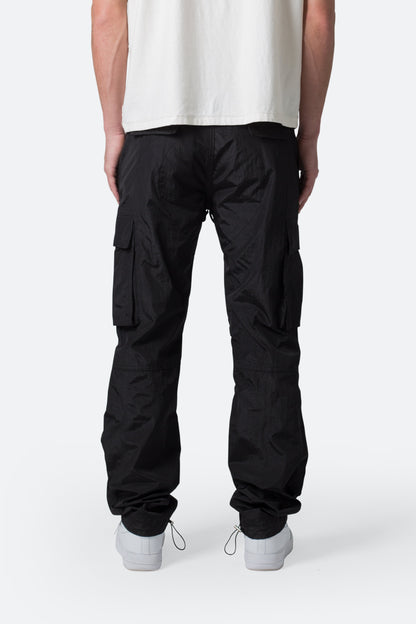 Crinkle Cargo Pants - Black
