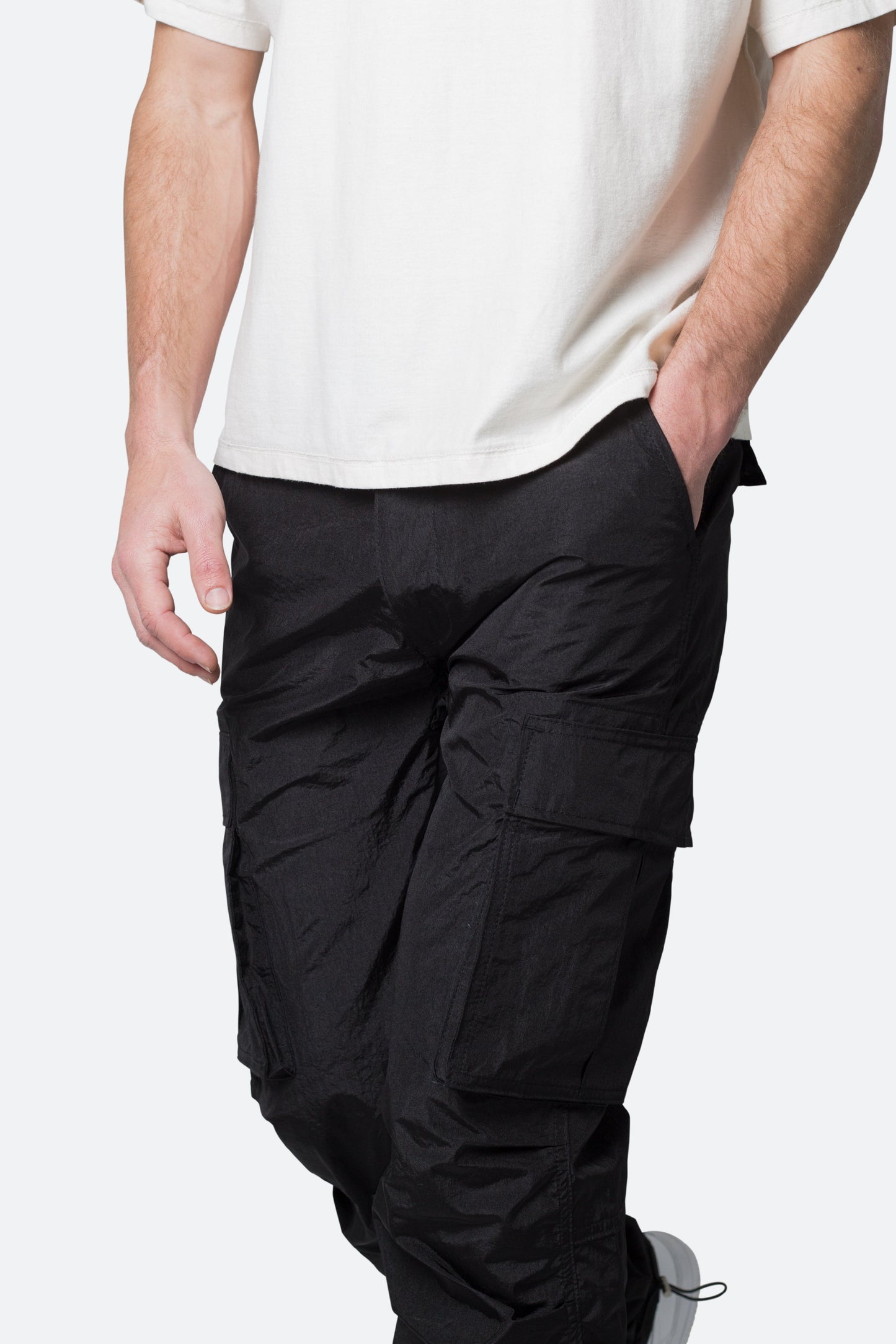 Crinkle Cargo Pants - Black