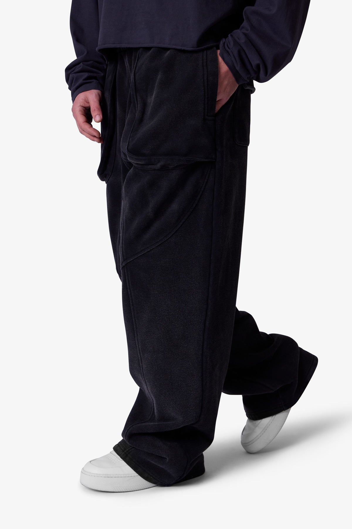 Cross Seamed Sweatpants - Washed Black
