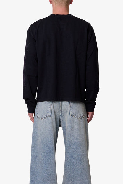 Crossbone L/S Tee - Washed Black
