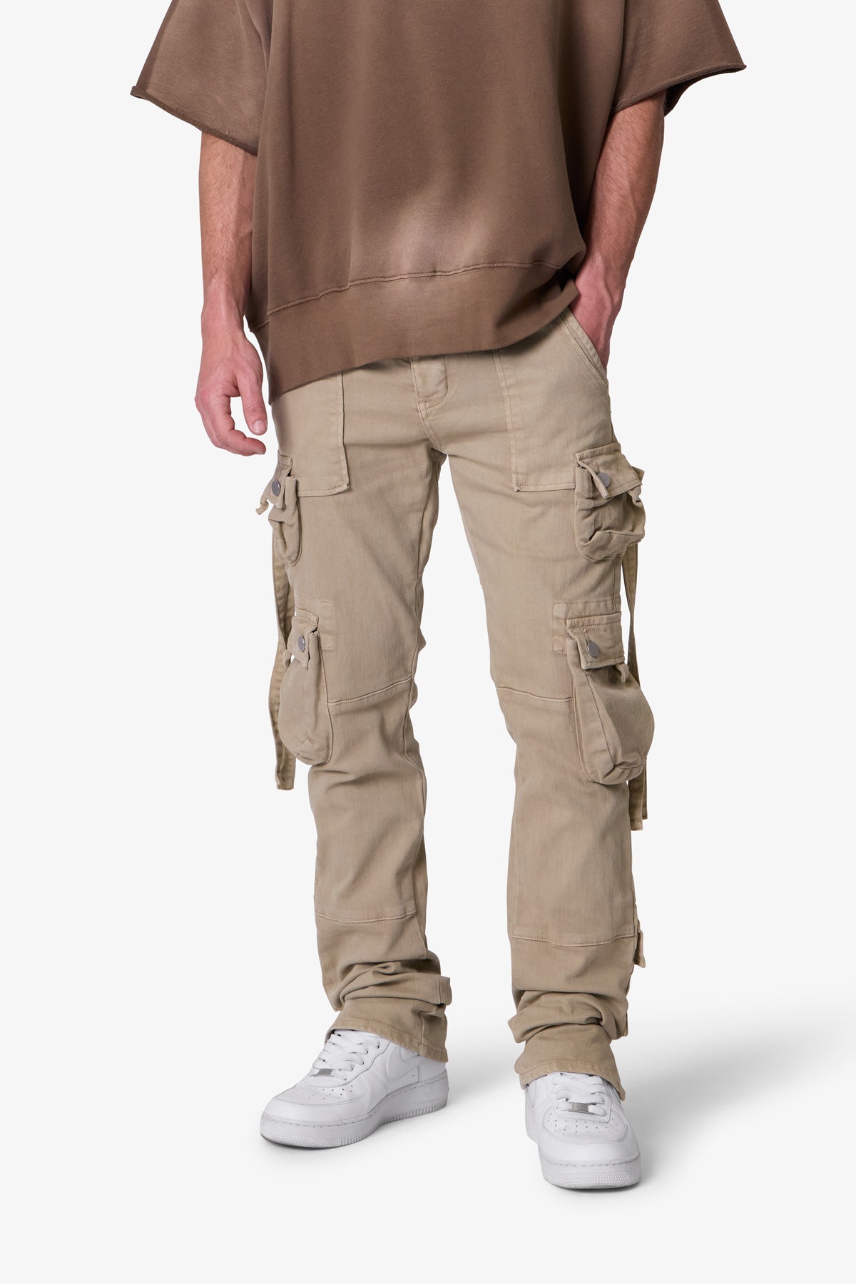 D152 Cargo Straight Denim - Brown
