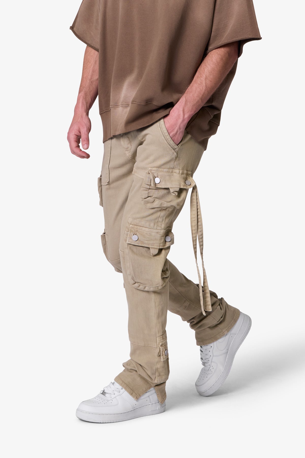 D152 Cargo Straight Denim - Brown