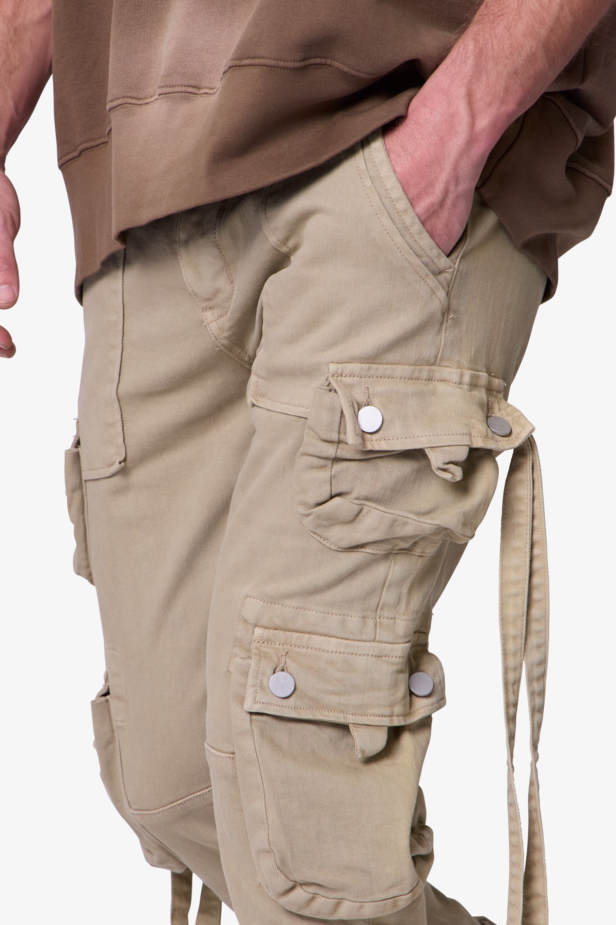 D152 Cargo Straight Denim - Brown