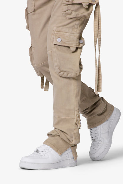 D152 Cargo Straight Denim - Brown