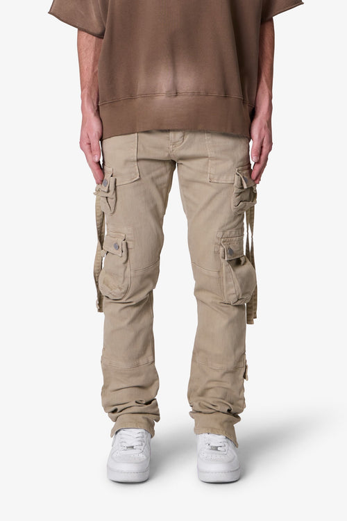D152 Cargo Straight Denim - Brown