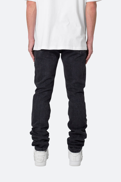 D184 Skeleton Straight Denim - Black/White