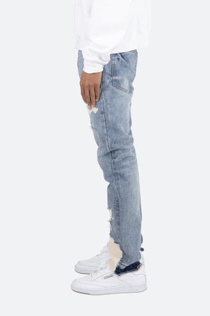 D198 War Straight Denim - Blue/White
