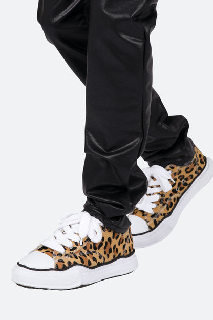 D481 Leather Straight Pants - Black