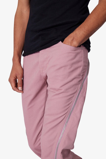 D519 Zipper Flare Denim - Pink