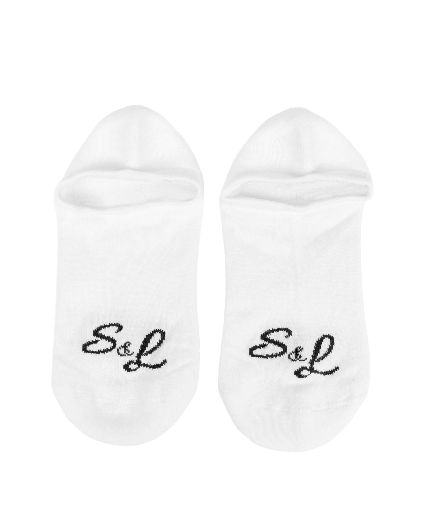 Branded No-Show Socks - White