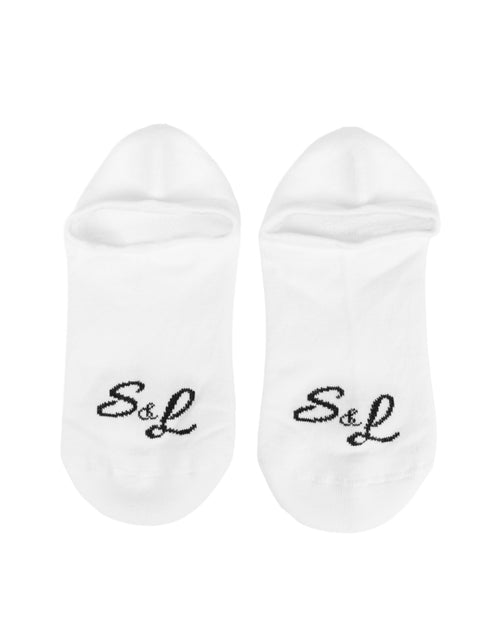 Branded No-Show Socks - White