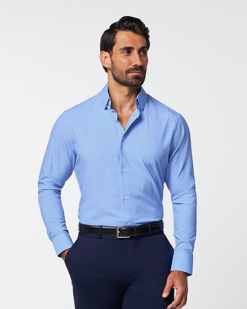 "The Reynolds" Powder Blue and Navy Windowpane