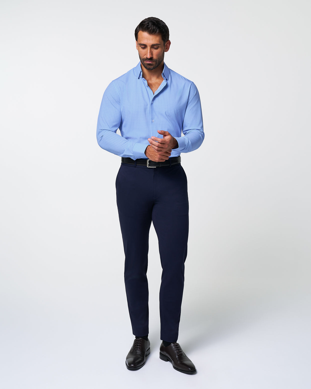 "The Reynolds" Powder Blue and Navy Windowpane