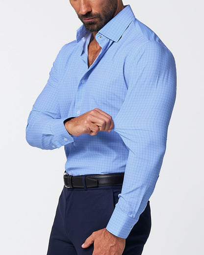 "The Reynolds" Powder Blue and Navy Windowpane