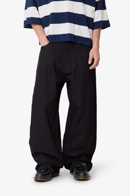 Darted Baggy Denim - Rinsed Black