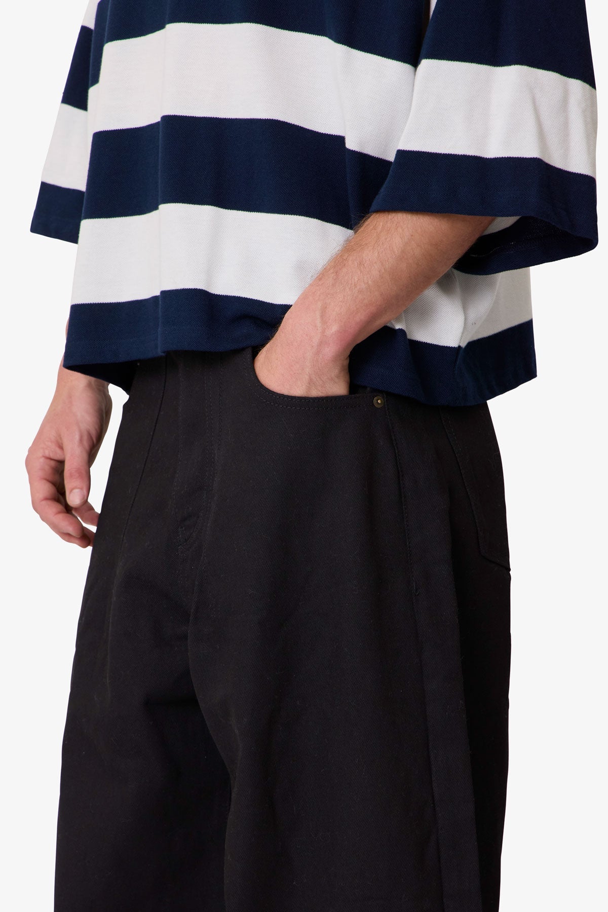 Darted Baggy Denim - Rinsed Black