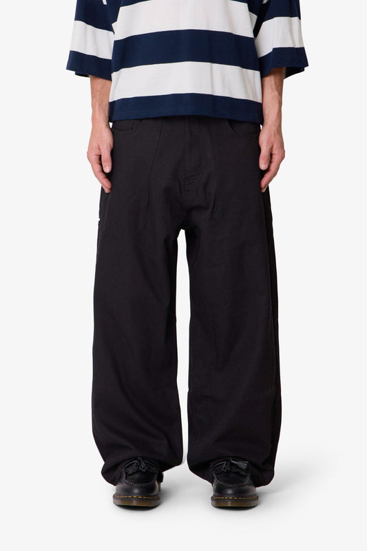 Darted Baggy Denim - Rinsed Black
