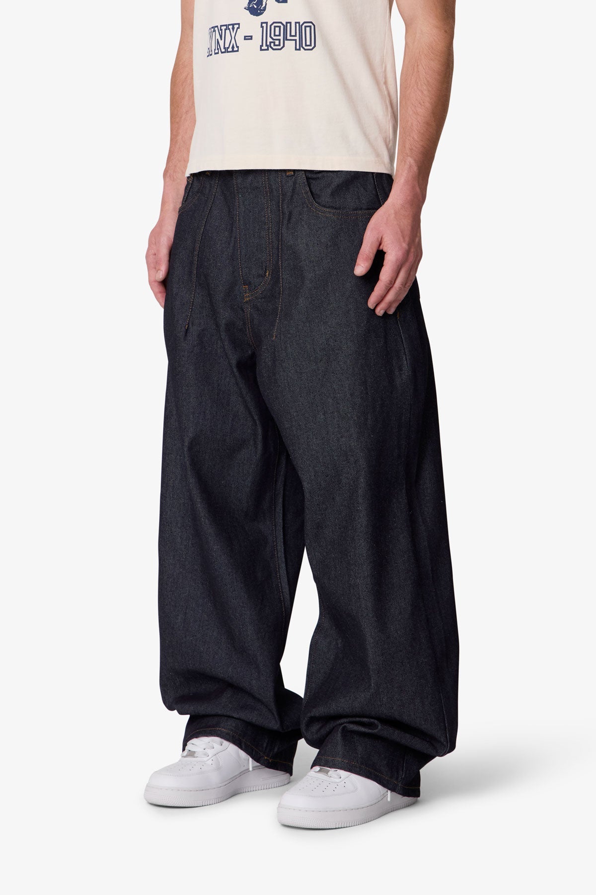 Darted Baggy Denim - Rinsed Indigo