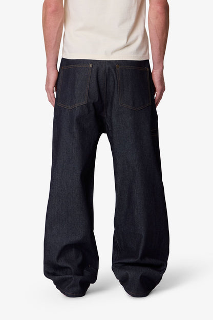 Darted Baggy Denim - Rinsed Indigo