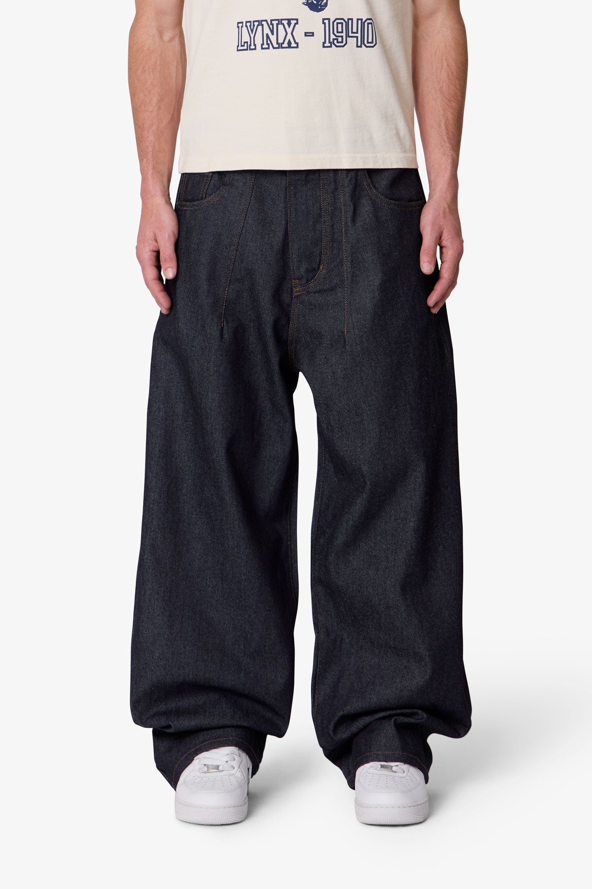 Darted Baggy Denim - Rinsed Indigo