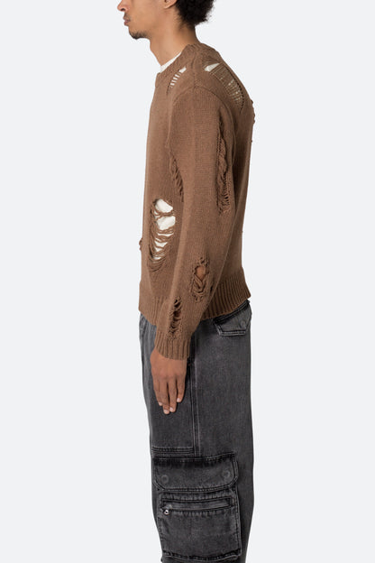 Distressed Sweater - Brown