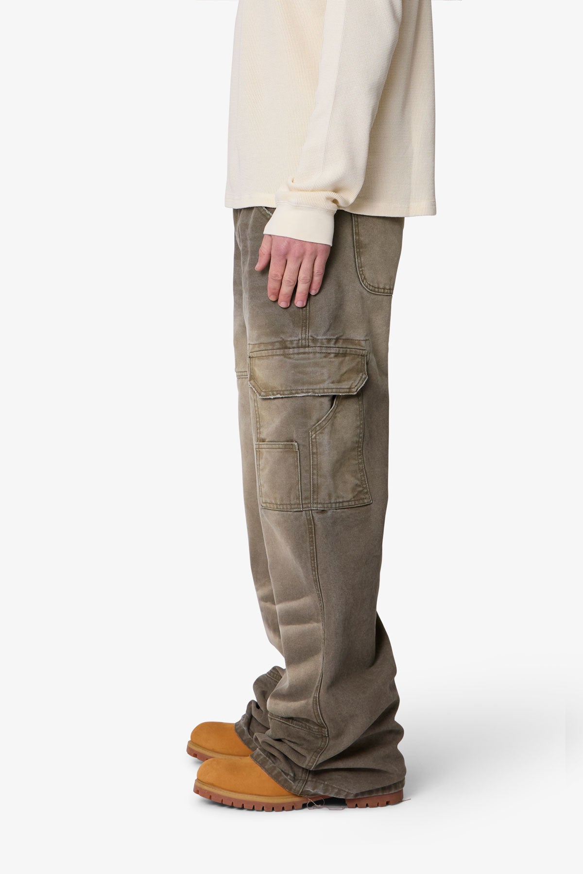 Double Knee Cargo Pants - Olive