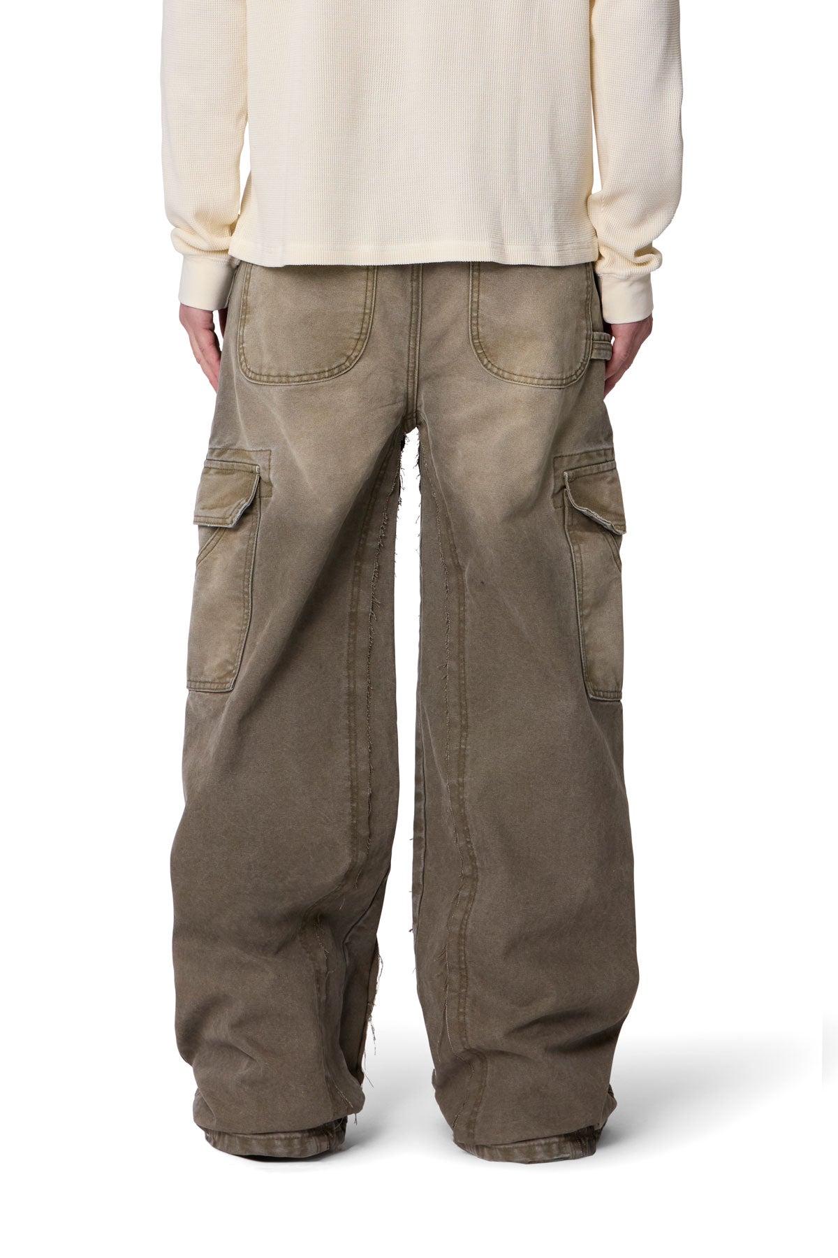 Double Knee Cargo Pants - Olive