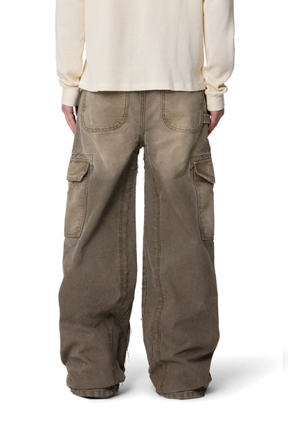 Double Knee Cargo Pants - Olive