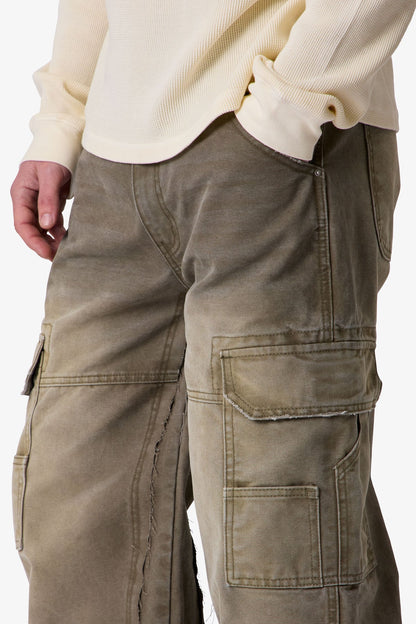 Double Knee Cargo Pants - Olive