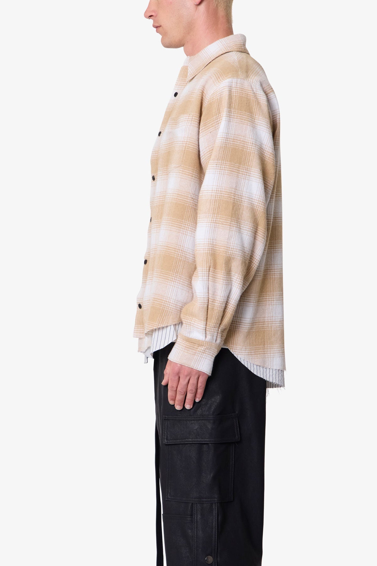 Double Layered Vintage Shirt - Tan