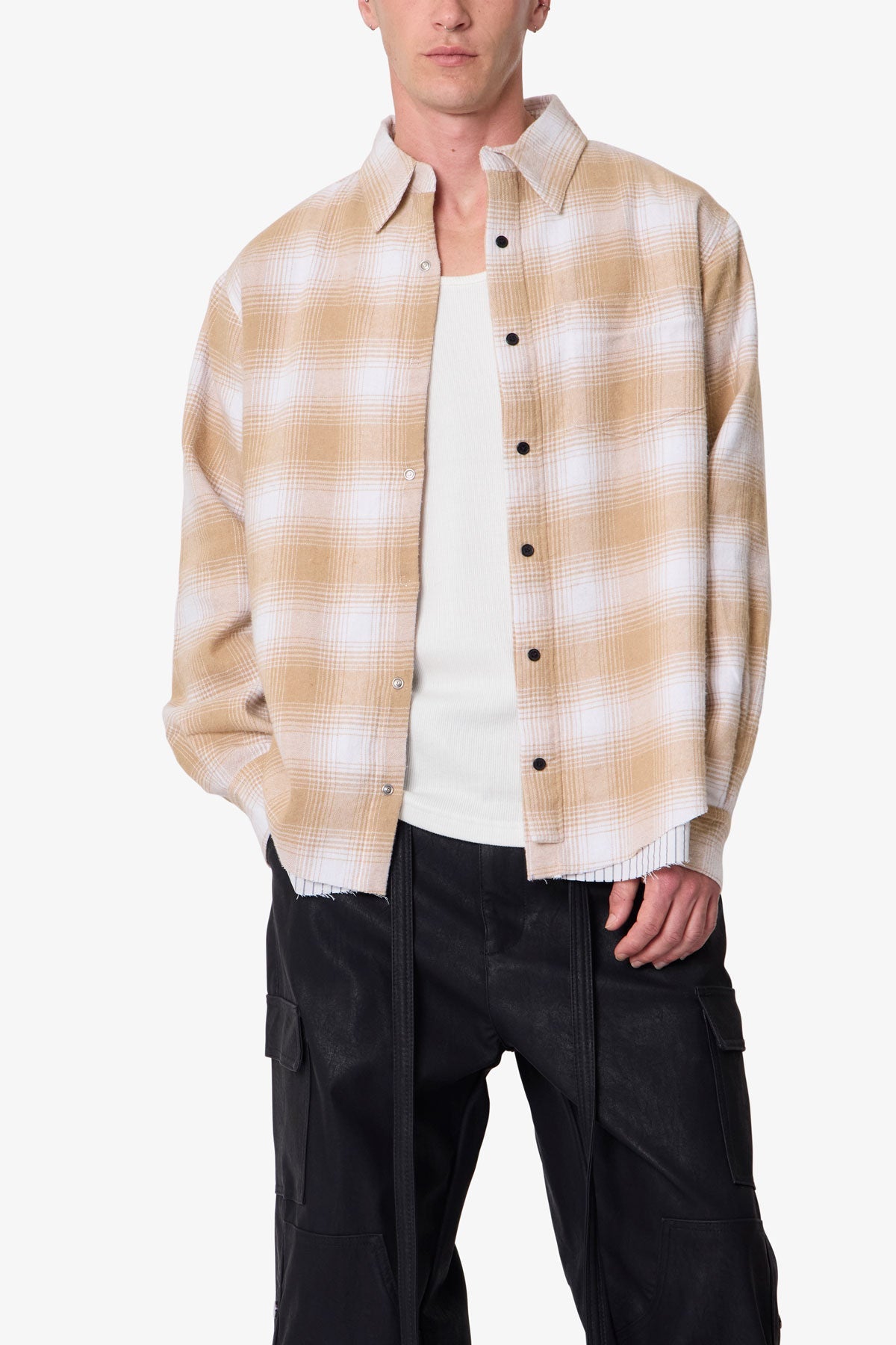 Double Layered Vintage Shirt - Tan