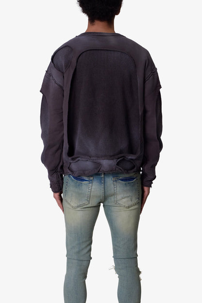Dug Up Distressed Sweater - Charcoal Grey